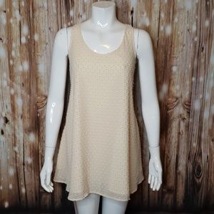 DV cream "swiss polka-dot" peekaboo back dress